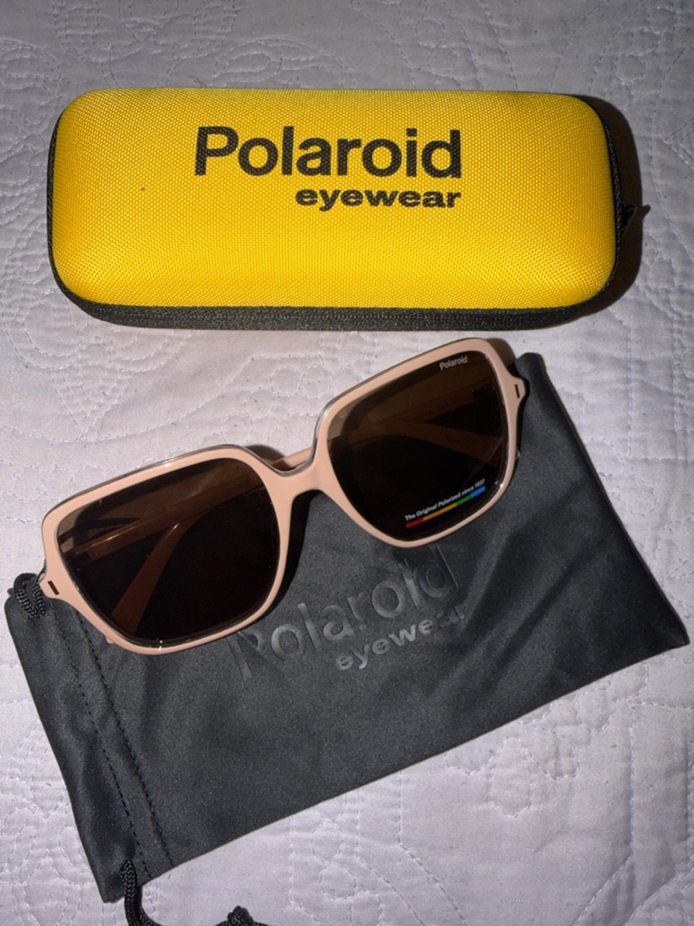 Polaroid Sunglasses Pale Pink Frame with Brown Lenses